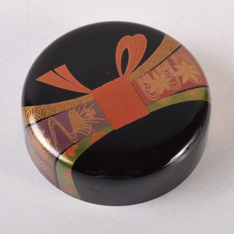 茶道具　山中塗　竹内幸斎作　熨斗蒔絵　大棗　共箱　V　7212