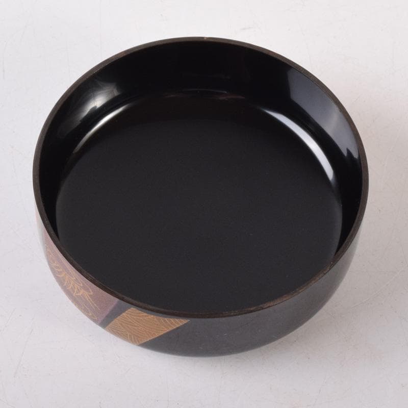 茶道具　山中塗　竹内幸斎作　熨斗蒔絵　大棗　共箱　V　7212