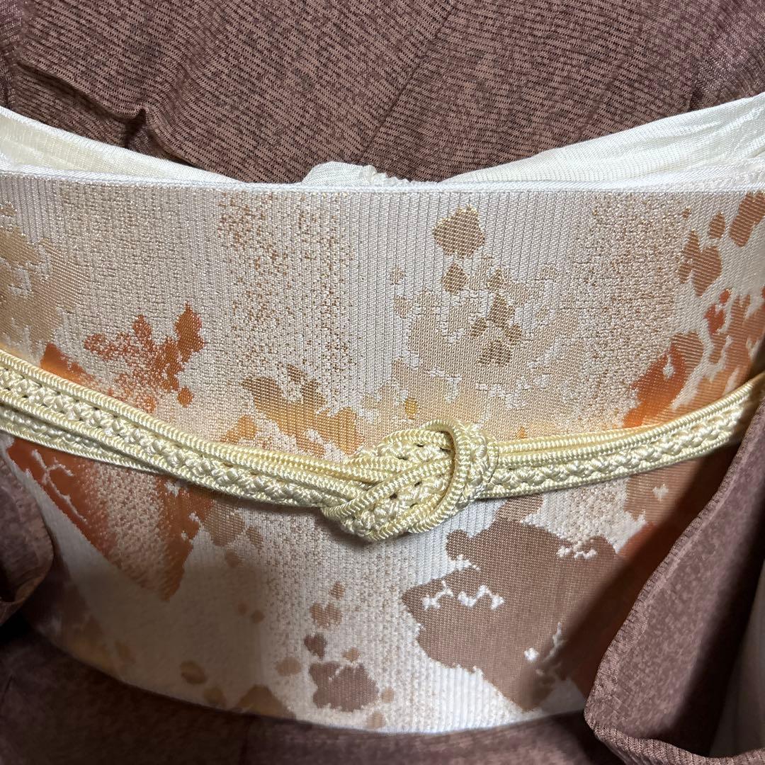 未使用近い 美品 正絹 絽 訪問着　フルセット ４点 たたき染め 裄70