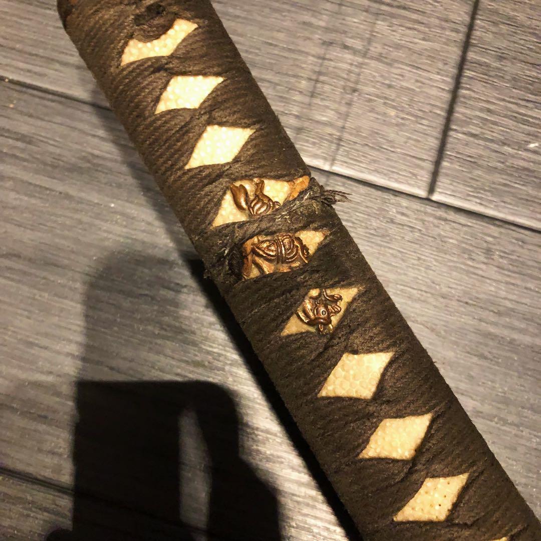 高級模造刀　樋有刀身 渋緑拵え　居合刀　太刀　本格模造刀