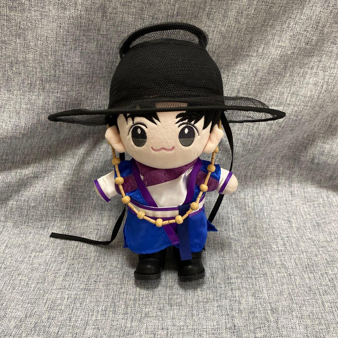 パクヒョンシクぬいぐるみ20cm 花郎ファラン衣装、黒ウィッグ付き