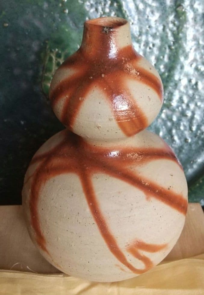 【備前焼】緋襷瓢徳利　山本出