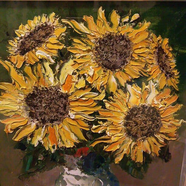 絵画  油絵 向日葵