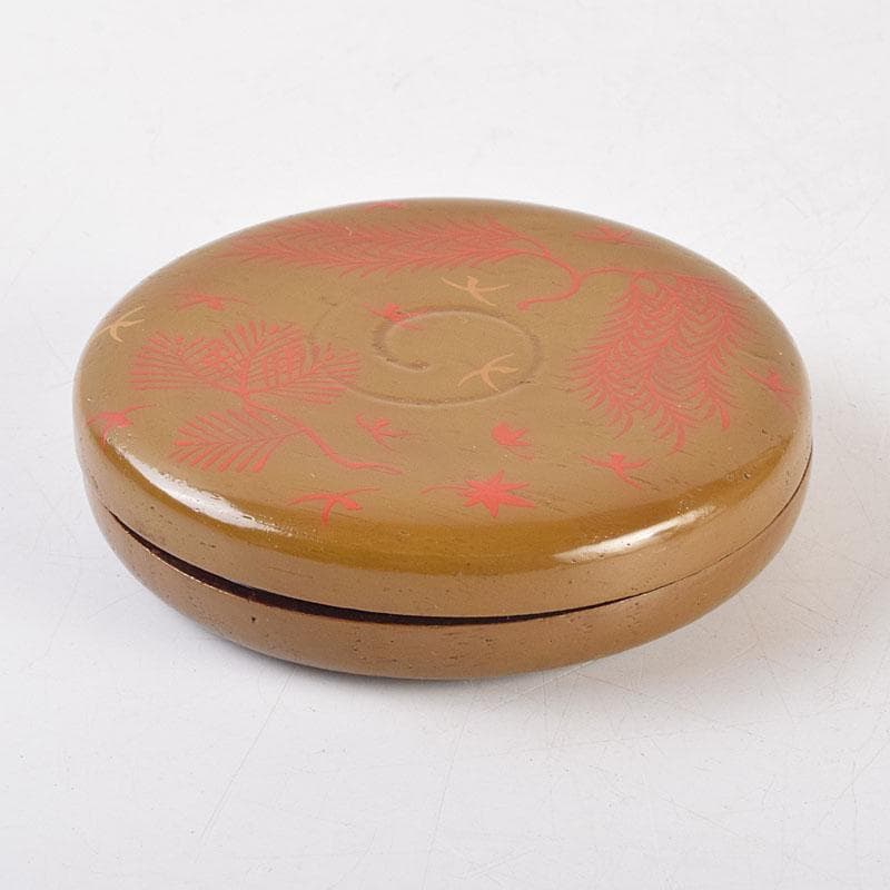 漆塗　嵩山堂製　携帯　書道具　肉池　朱肉入　印材入　小物付　共箱　C　R9173