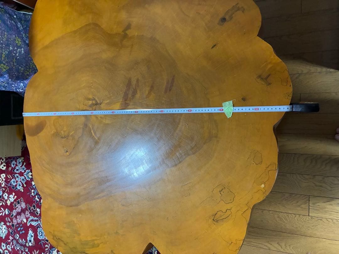 花びら型 木製座卓 輪切り机　座卓　ローテーブル　丸太机