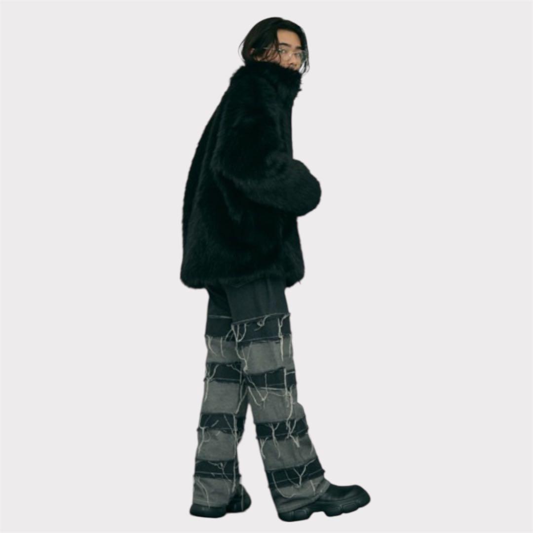 【チーズ出品】Y2K Black Faux Fur Jacket