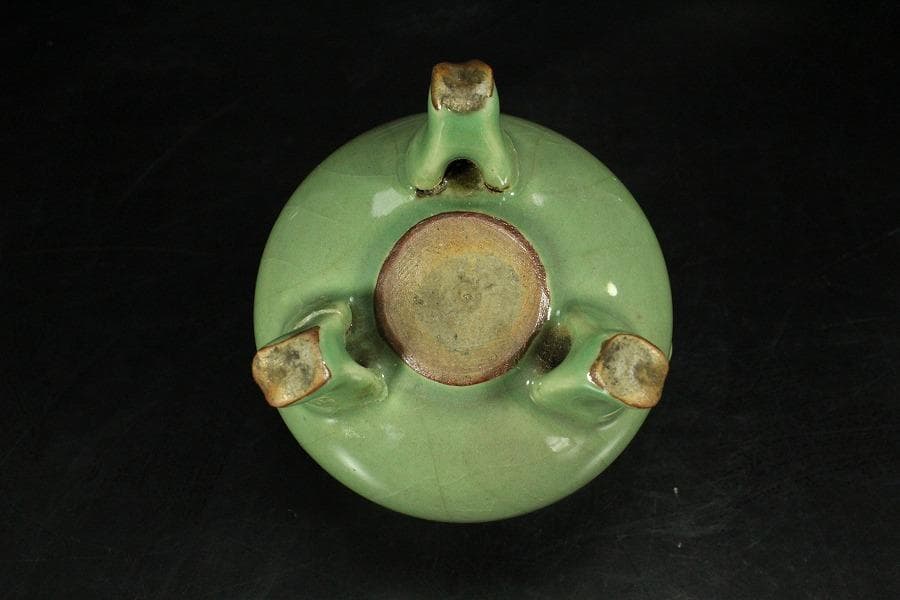 中国美術 天龍寺 青磁 三足 香炉 古美術(K-YC529)