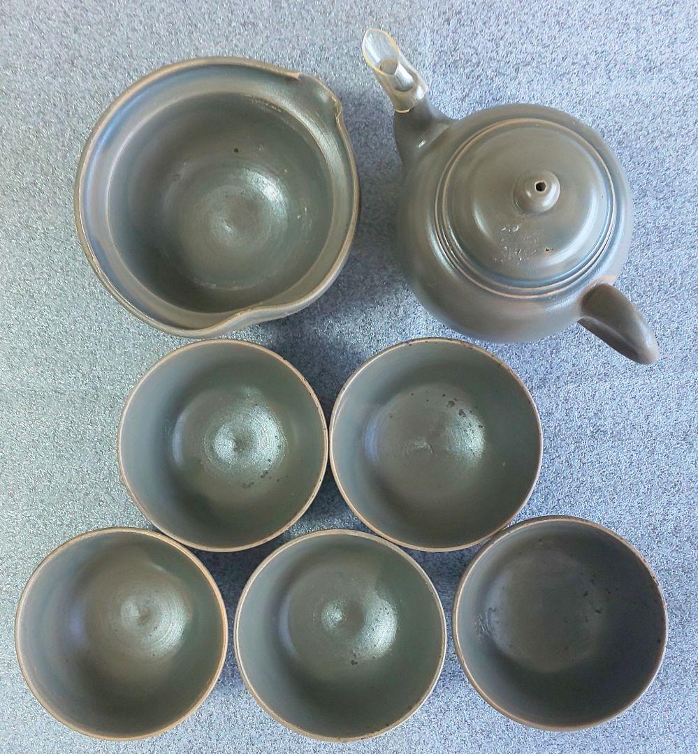 備前焼 青備前 茶器揃 七点一式 煎茶道具5客