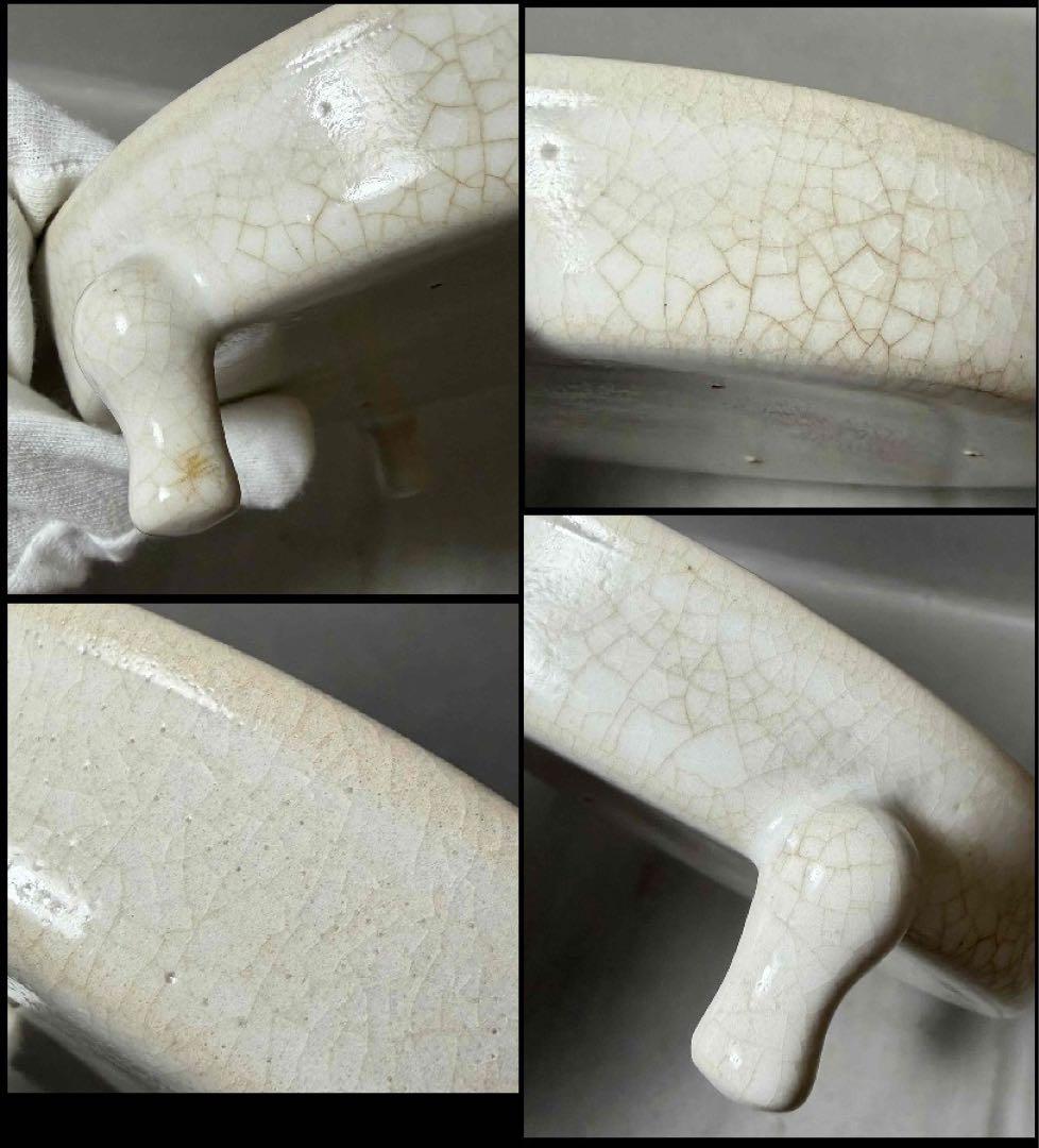 中国 三つ足丸盤(白系)　f2260120