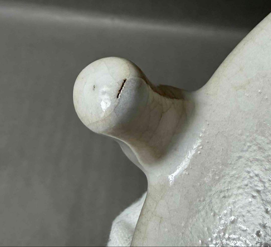 中国 三つ足丸盤(白系)　f2260120