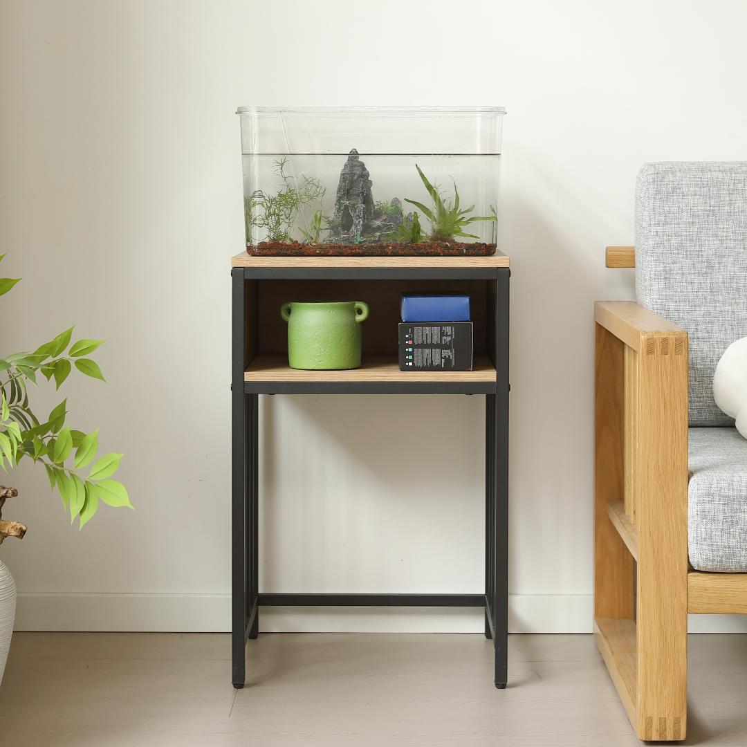 迅速発送！超人気水槽台　二段収納棚　アジャスター付き　収納ラック　BLACK