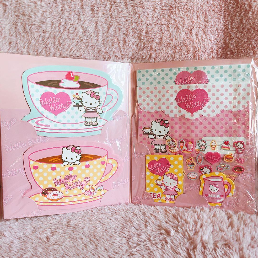 希少レア　ハローキティ　レターセット　シール　ウェイトレス　2002 サンリオ