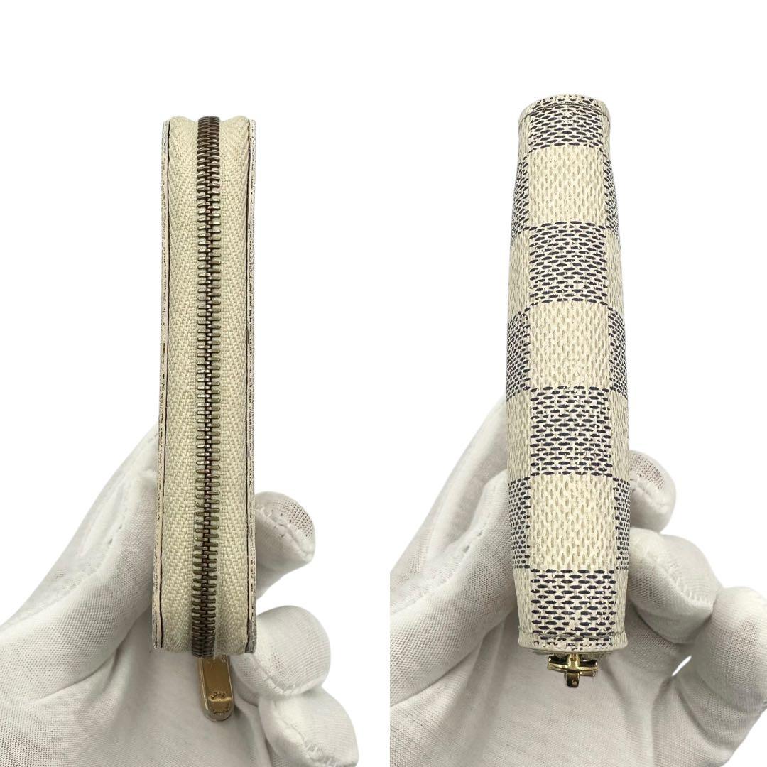 【美品】ルイヴィトン ジッピーパース ダミエ アズール 白 ホワイト