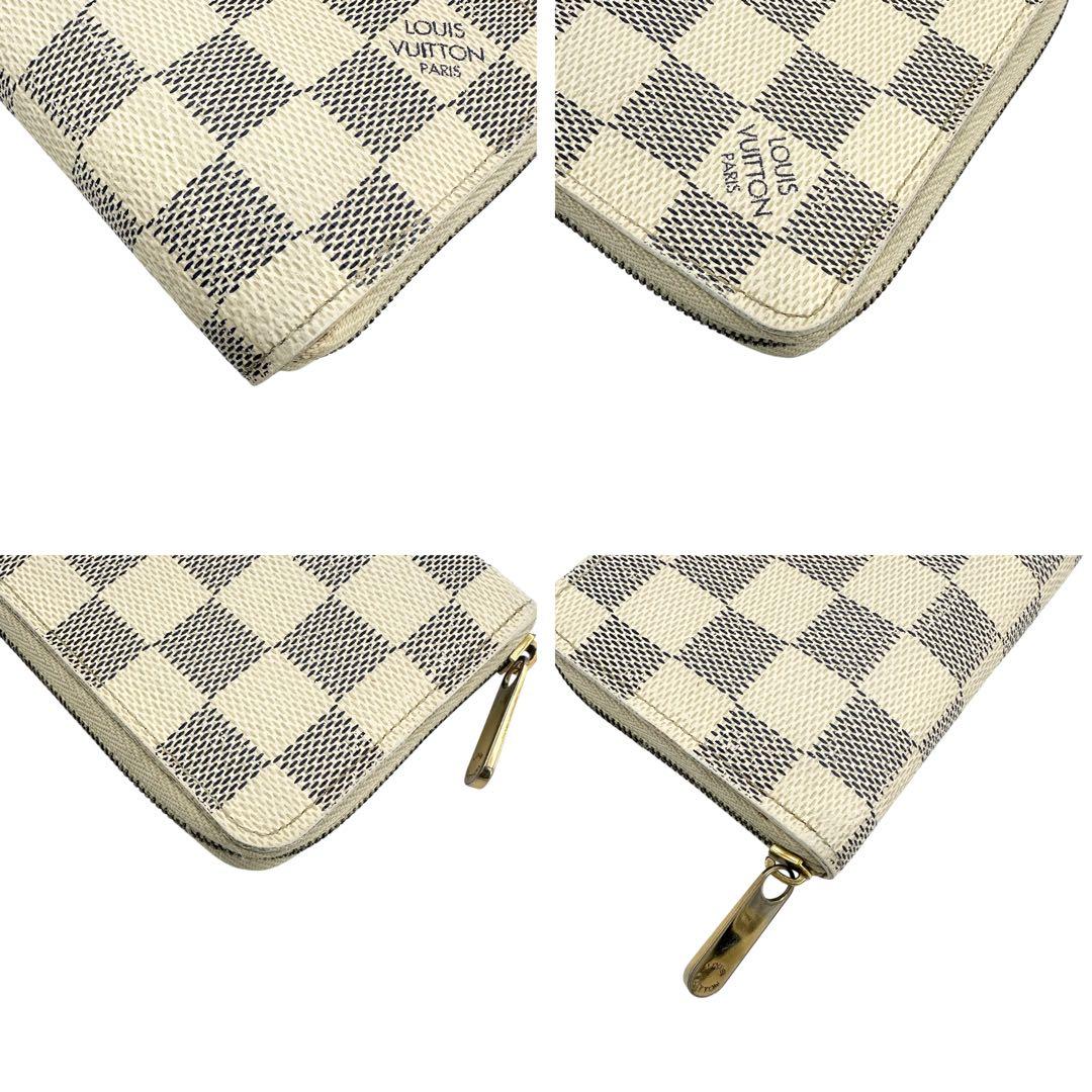 【美品】ルイヴィトン ジッピーパース ダミエ アズール 白 ホワイト