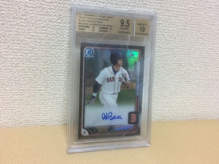 Andrew Benintendi ルーキー直書き直筆サインカード　35枚限定！