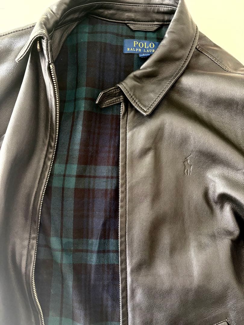 Polo Ralph Lauren ブラックレザーシングルライダース