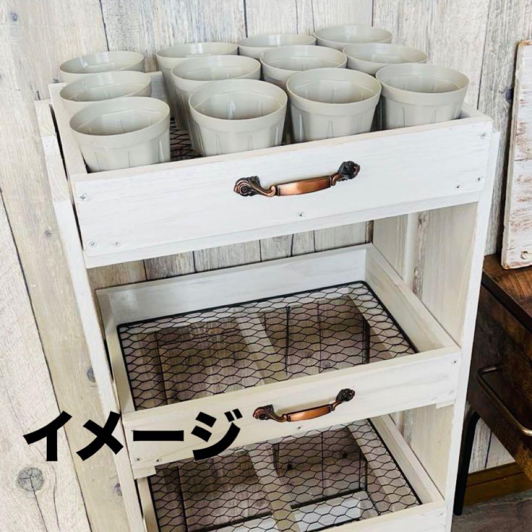 ブラウン　4段　引き出し　ウッドシェルフ　ハンドメイド　家具