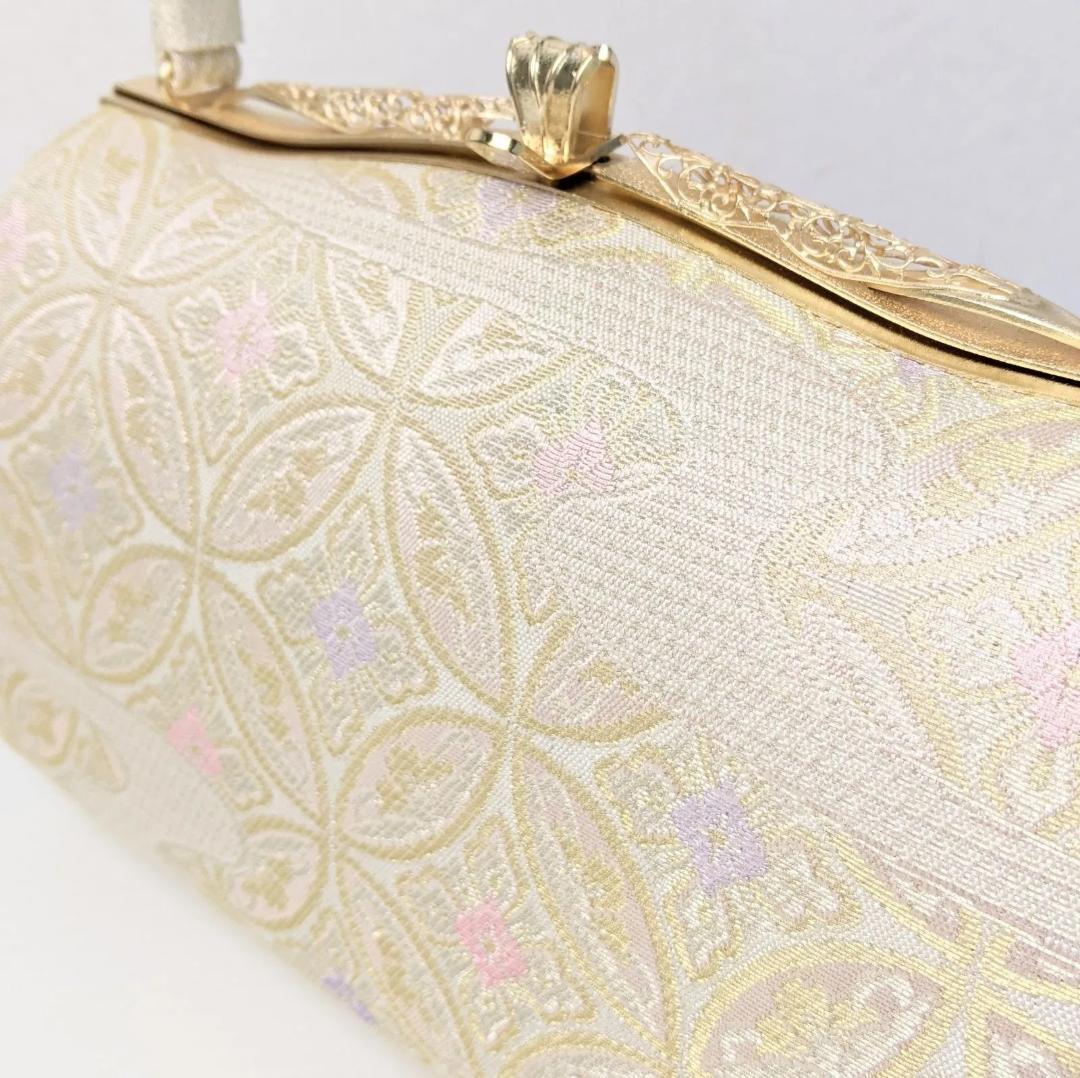 紗織ブランド 草履 バッグ セット 帯地 ゴールド フォーマル LLサイズ H5