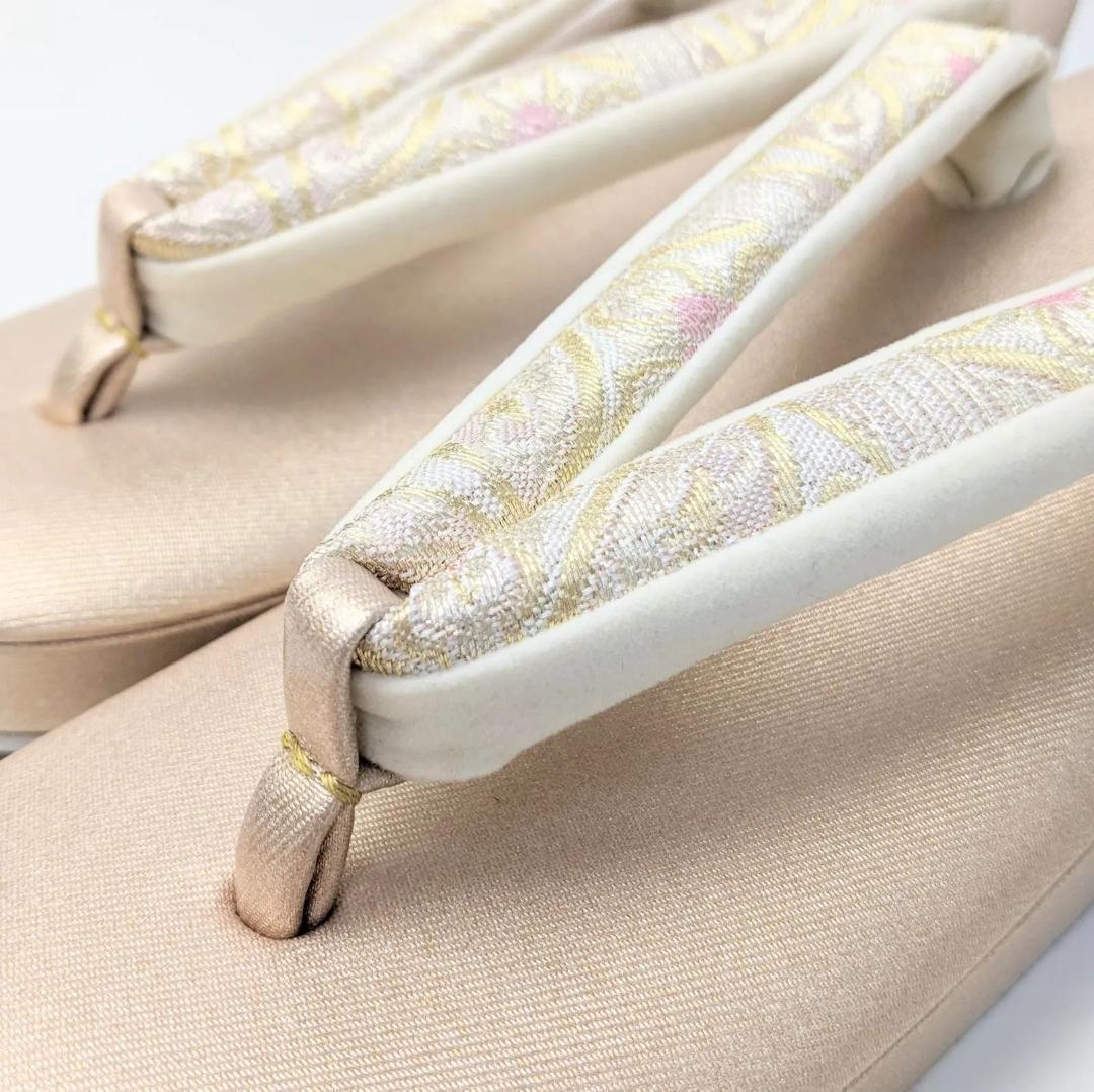 紗織ブランド 草履 バッグ セット 帯地 ゴールド フォーマル LLサイズ H5