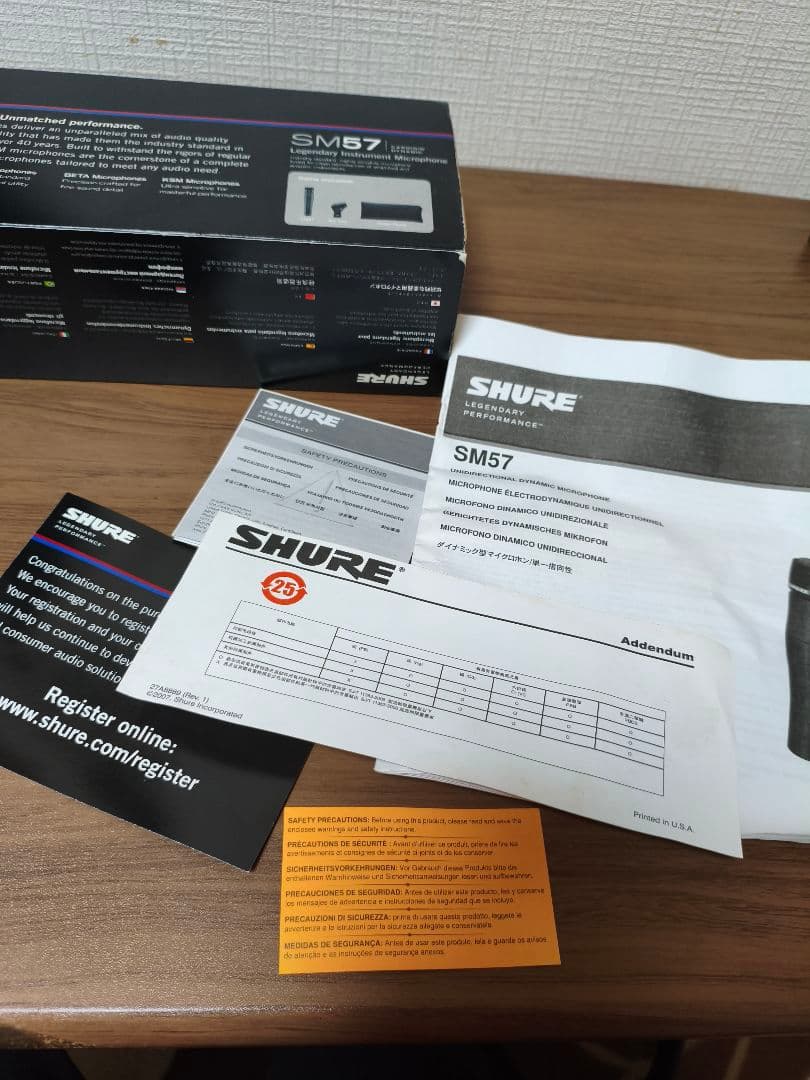 SHURE SM57 ダイナミックマイク (美品) + SHURE ポップガード