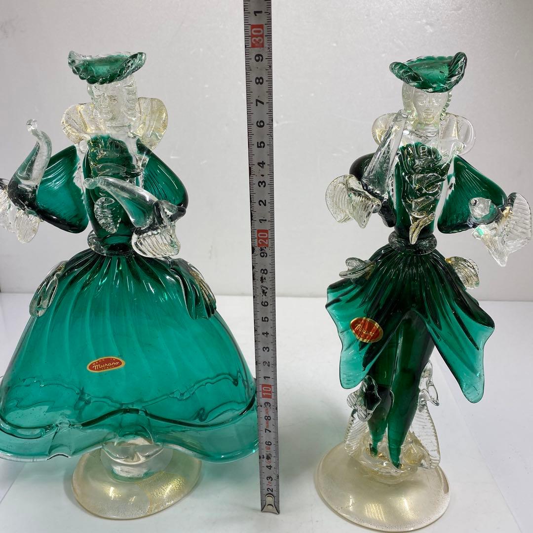 ムラーノガラス　一対　高さ30㎝　タカサ　東な7-0312①