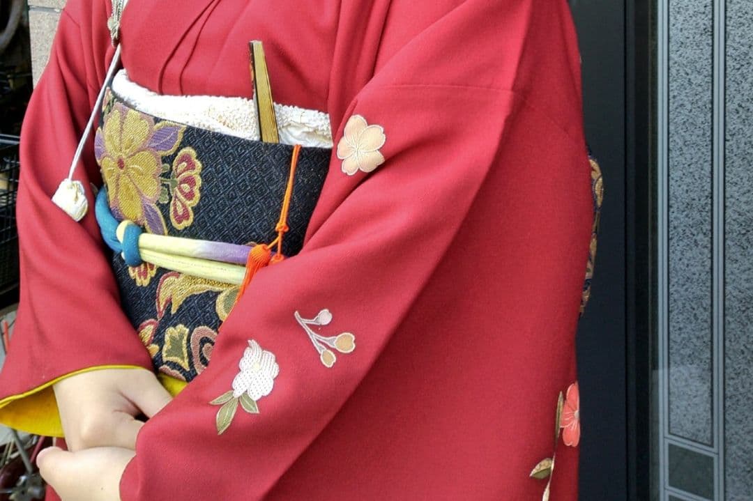 今だけ値下げ こむさでもーど 正絹 振袖用 黒地 華紋 六通 袋帯