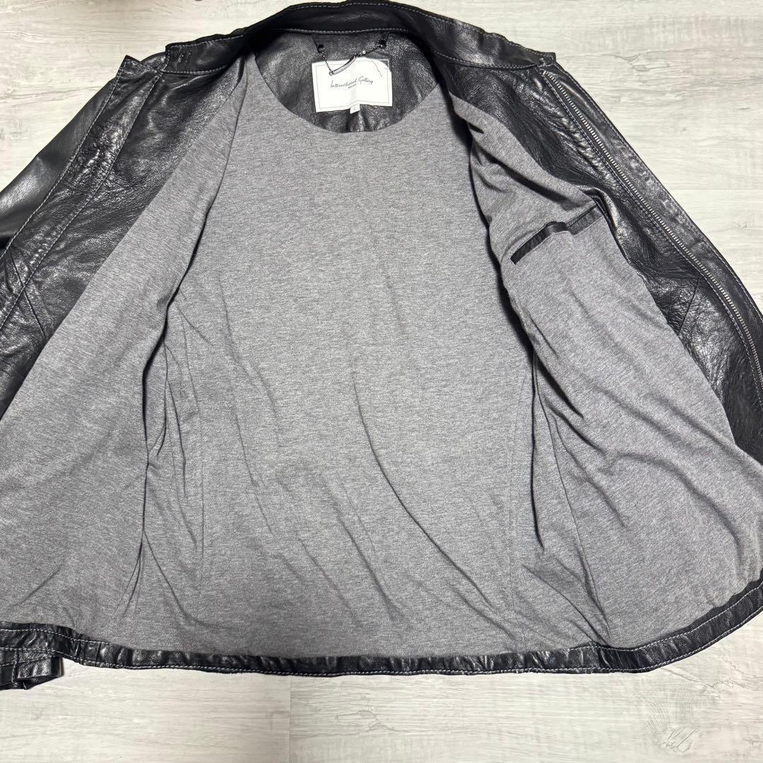 BEAMS 最高級ライン ラムレザー 羊革 ライダースジャケット ブラック L