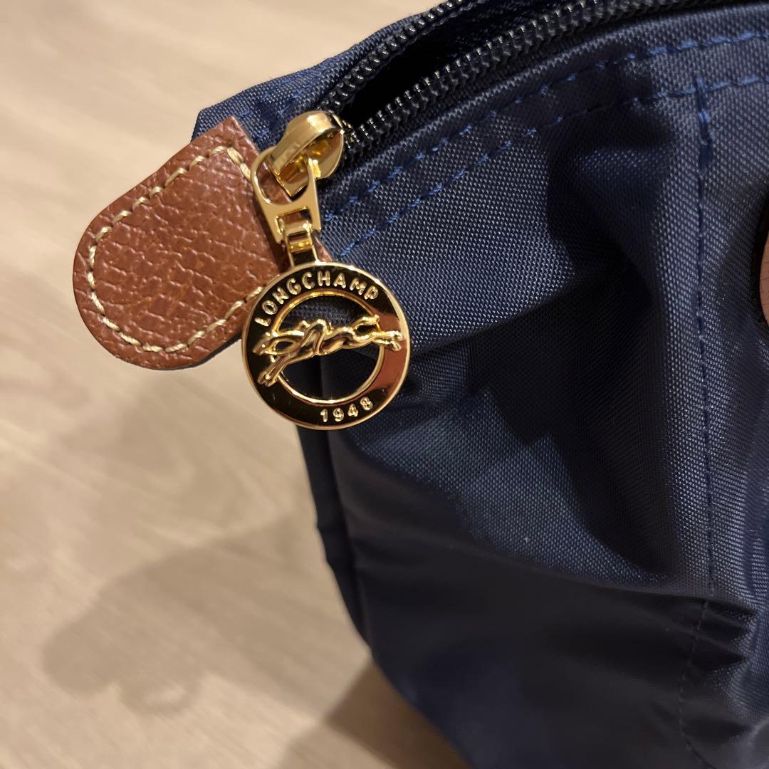 【美品】ロンシャン ル・プリアージュ ハンドバッグ ネイビー Sサイズ