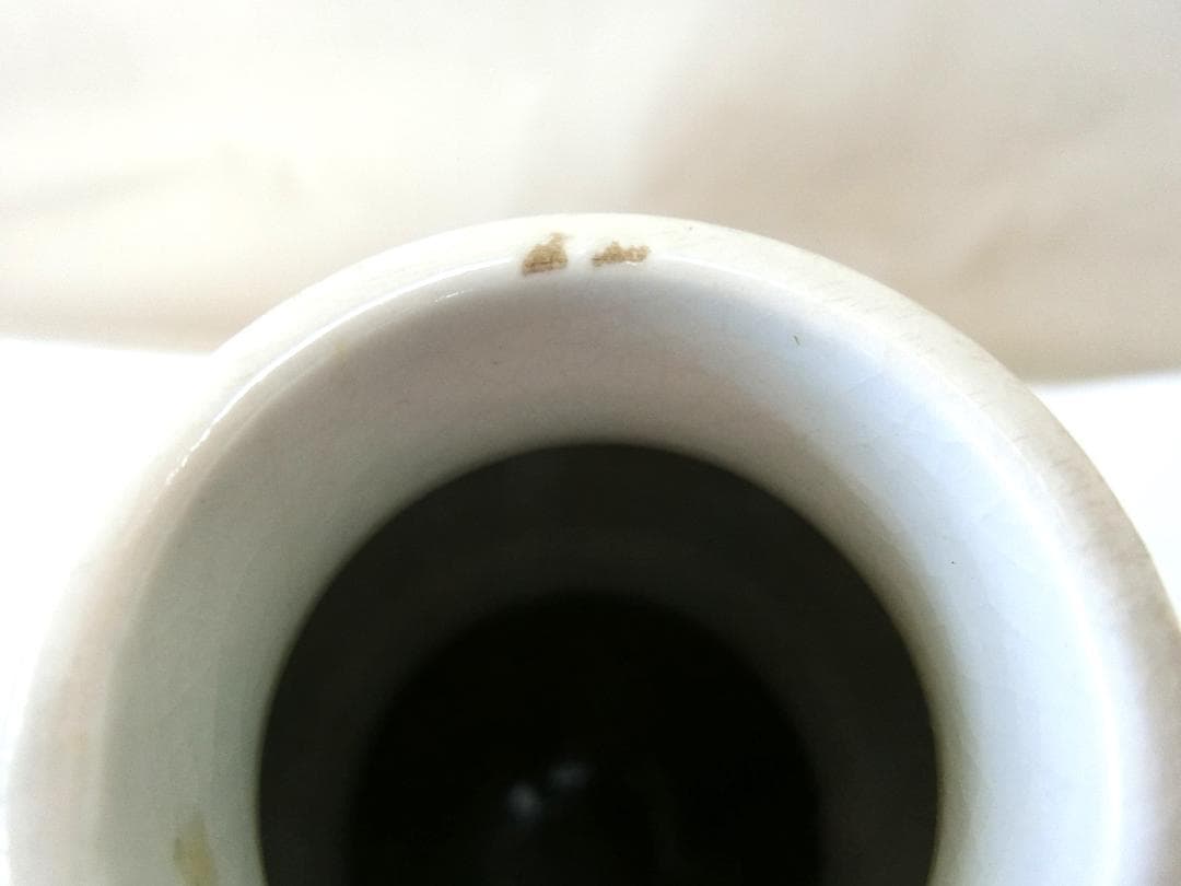 【九谷瓢箪型花器　色絵　角福銘　窓絵花鳥人物図・33】◆花瓶鑑賞　美術工芸　見事