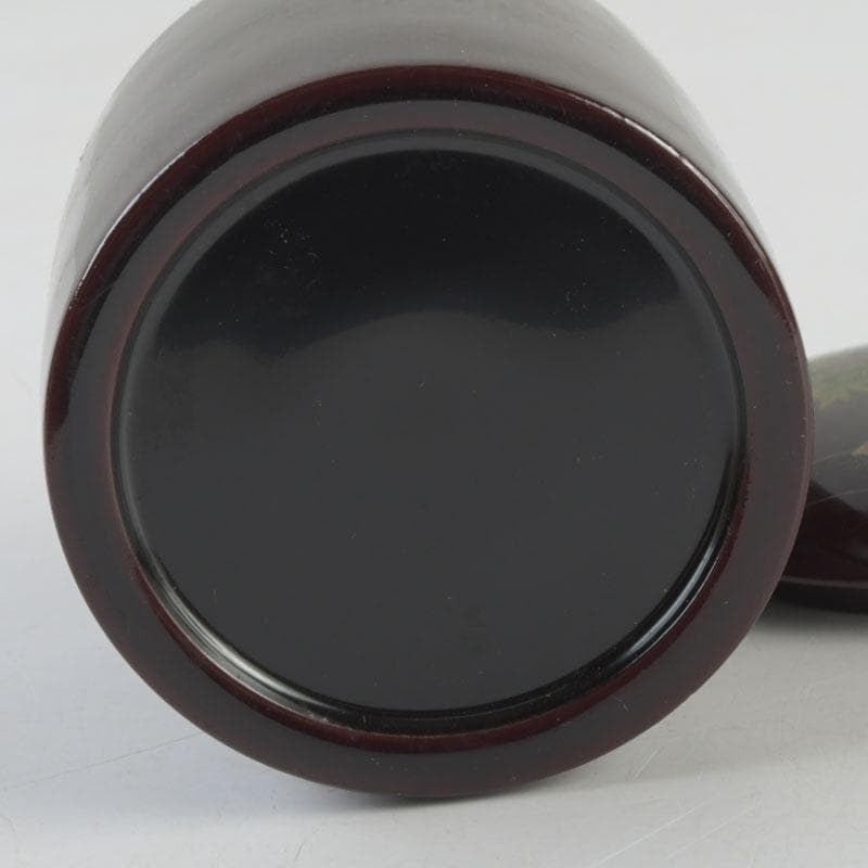 茶道具　越前塗師　中出松峰作　青楓に翡翠蒔絵　金輪寺　棗　共布共箱　V　9313