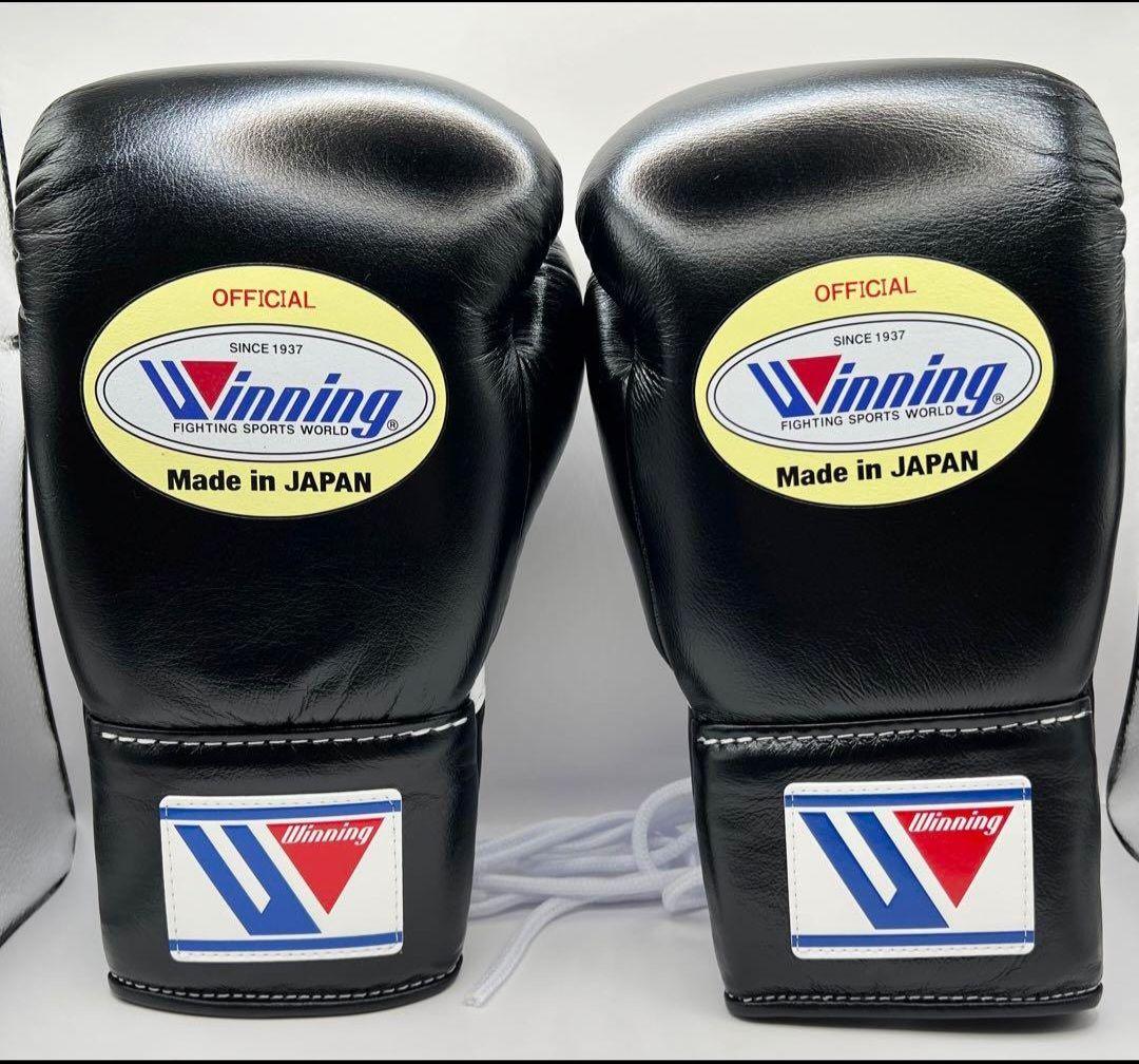 Winning グローブ 8オンス ブラック ひも式