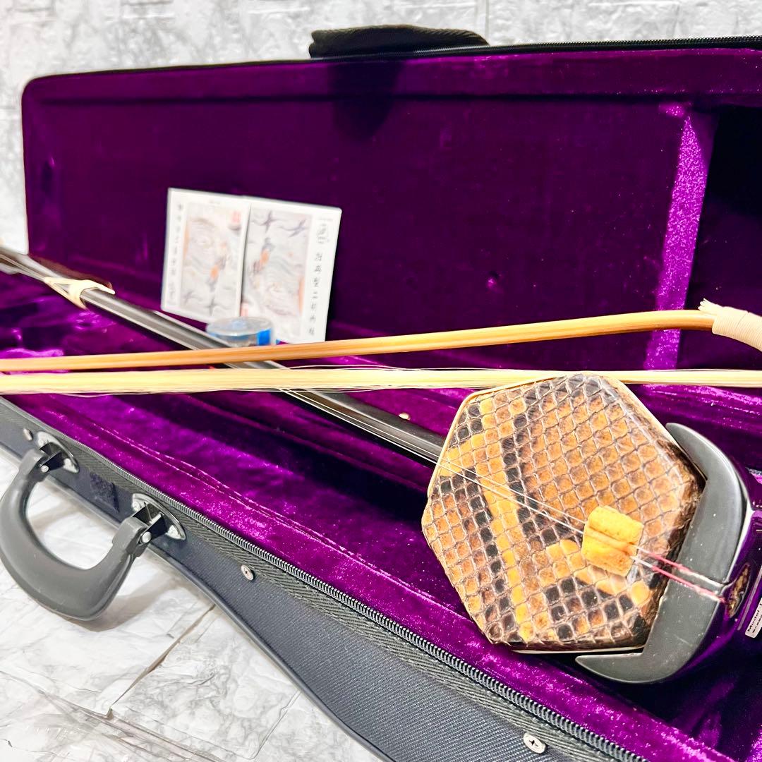 【良品】二胡 彩雲 ER-400 ケース付 入門用 中国楽器 弓・付属品一式