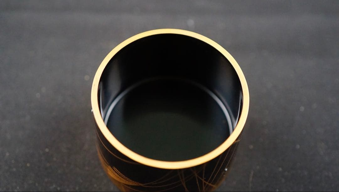 茶道具　輪島塗　蒔絵師　池端秀斉作　芒蒔絵　銀粒　細中次　共箱