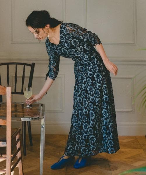 美品 Kastane カスタネ ドレス マキシワンピース 結婚式 パーティー M