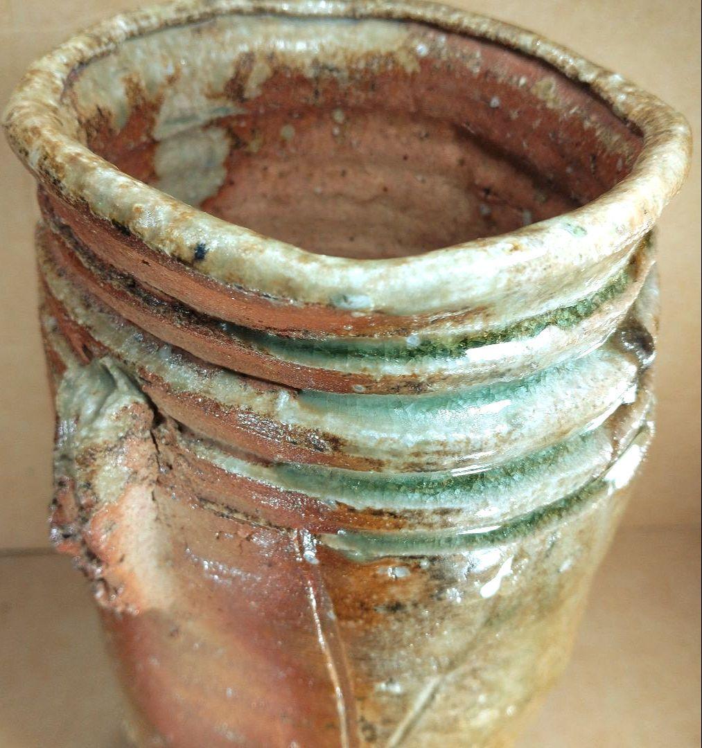 杉本貞光 信楽花入 裏千家十五代 鵬雲斎書付 共箱 美品 寺垣外窯 師:立花大亀