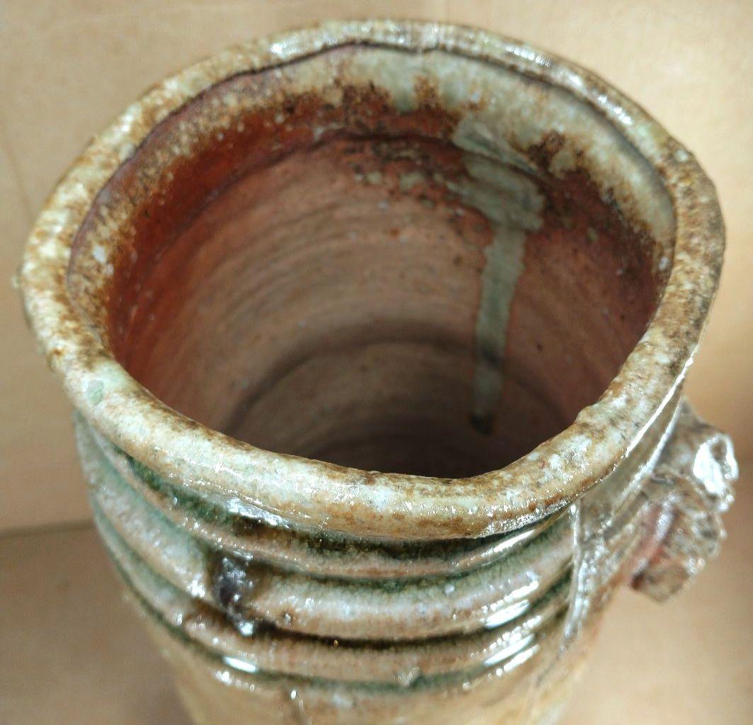 杉本貞光 信楽花入 裏千家十五代 鵬雲斎書付 共箱 美品 寺垣外窯 師:立花大亀