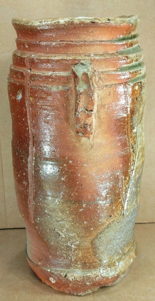 杉本貞光 信楽花入 裏千家十五代 鵬雲斎書付 共箱 美品 寺垣外窯 師:立花大亀