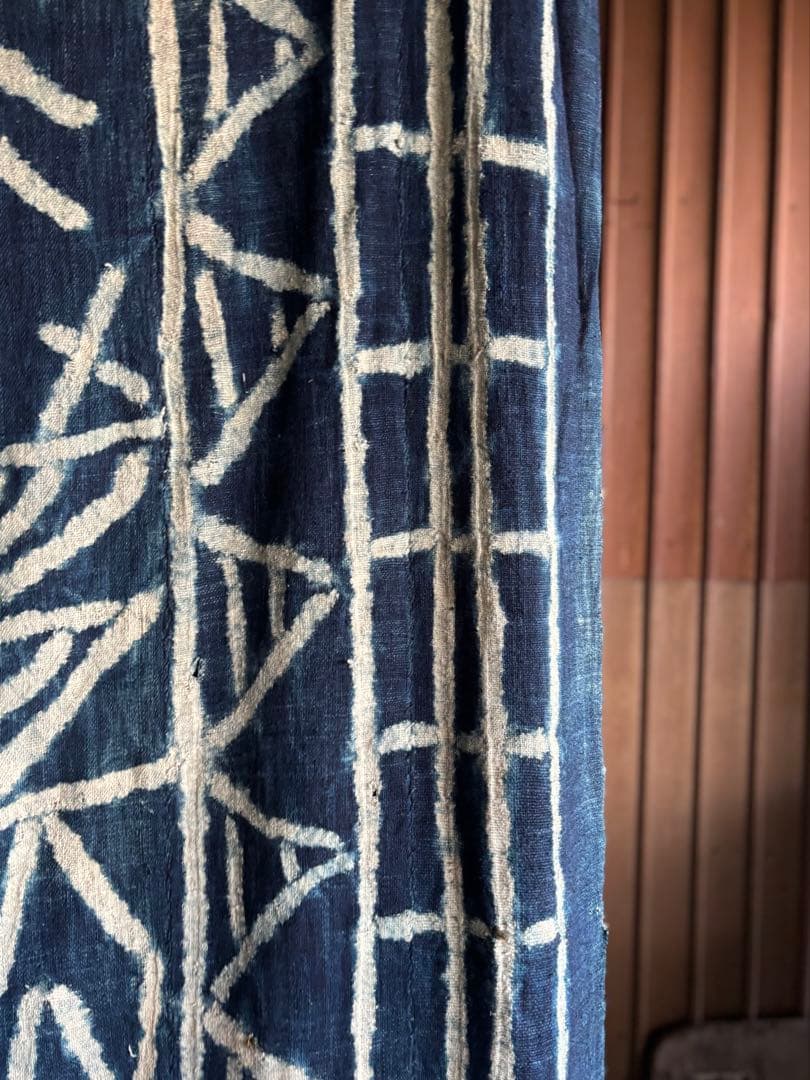 754 アフリカヴィンテージ カメルーン バミレケ族 藍染 ンドップ 古布 希少