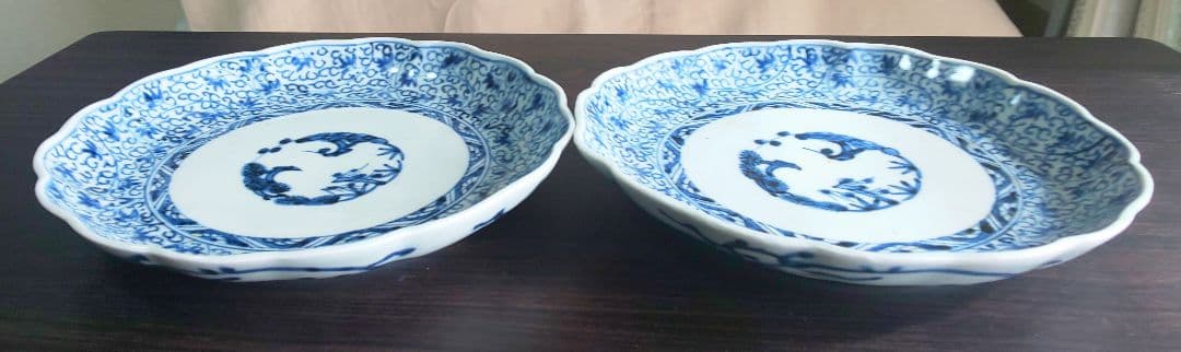 古伊万里 染付花微塵蛸唐草 松竹梅 大明成化年製