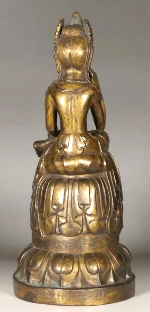 【 金銅弥勒菩薩半跏思惟像 白鳳時代 】 小金銅仏 銅造鍍金仏 骨董 仏像