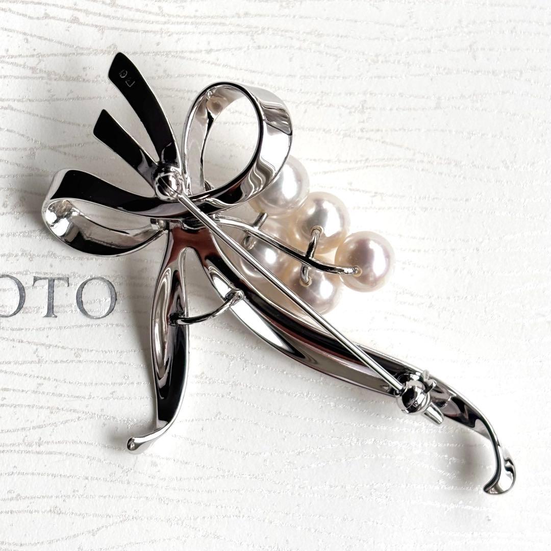 MIKIMOTO ミキモト パールブローチ ピンクホワイト 愛子さま リボン