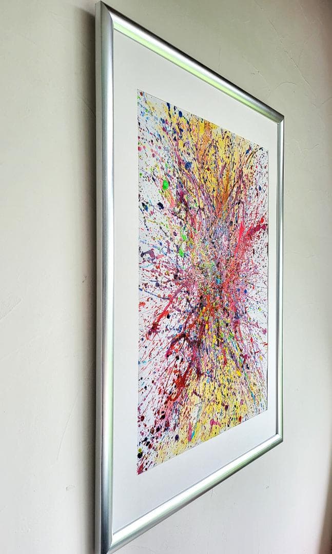 私たちの存在X / 抽象画 77×56㎝ B2 額縁セット 原画1点 モダン