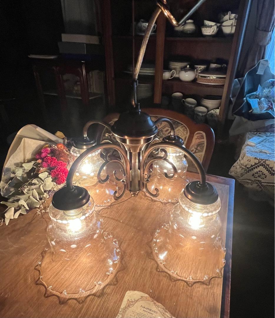 未使用 シャンデリア 大正ロマン インテリア 希少 アンティーク ビンテージ