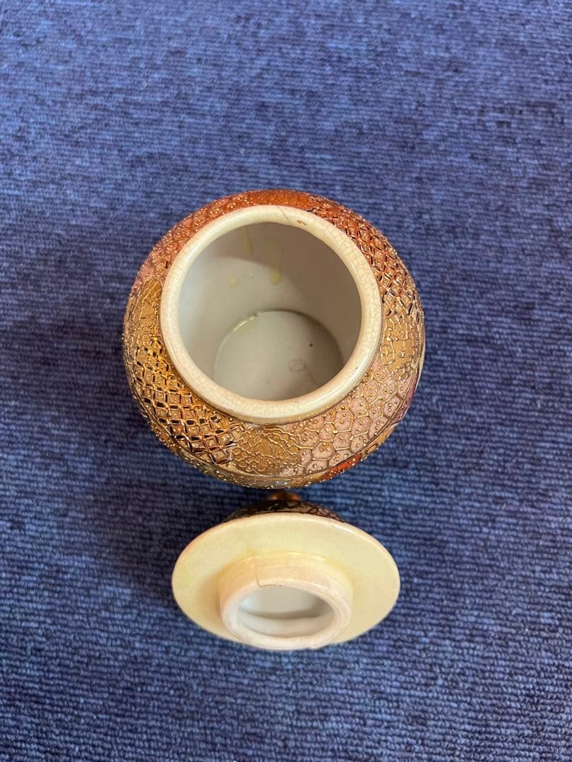 1208 薩摩焼　明治時代　小壺　時代物