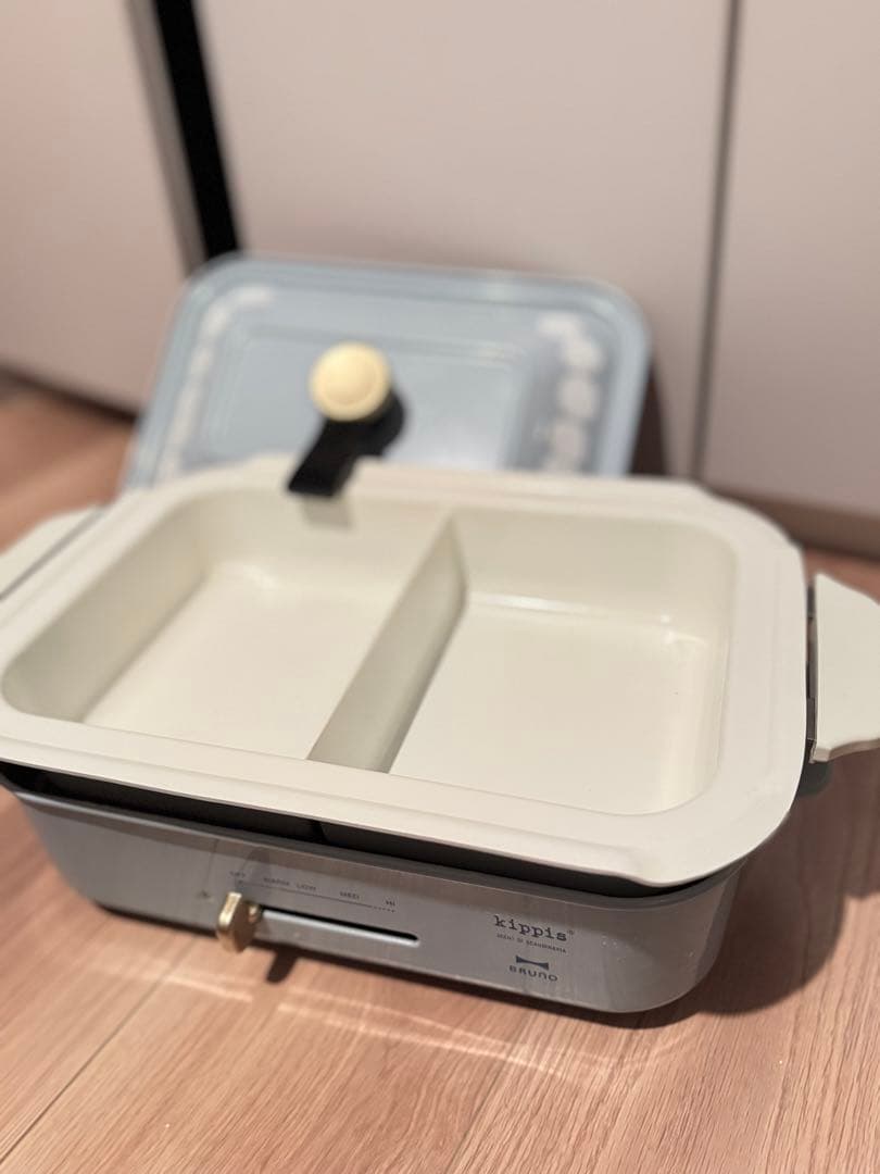 BRUNO ホットプレート ブルーグレー たこ焼きプレート、仕切り鍋付き