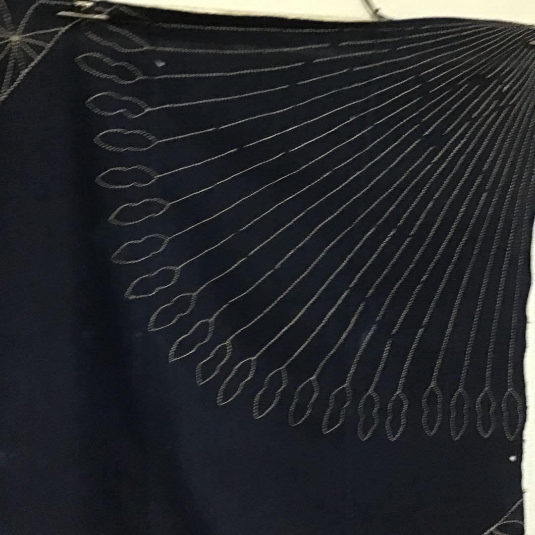 古布藍染め刺し子布地５巾難あり、２７