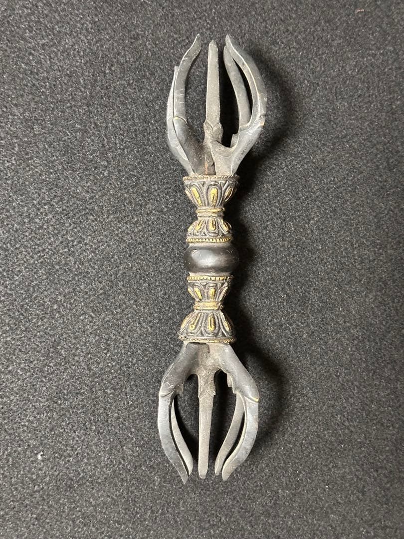 五鈷杵 密教法具 チベット お守り厄除け 長さ22cm 重さ555g 降魔杵B