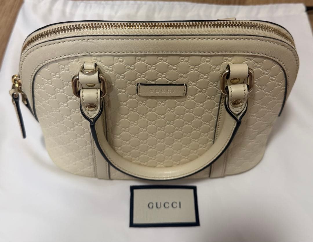 【極美品】GUCCI グッチ マイクロシマ 2wayバッグ アイボリー