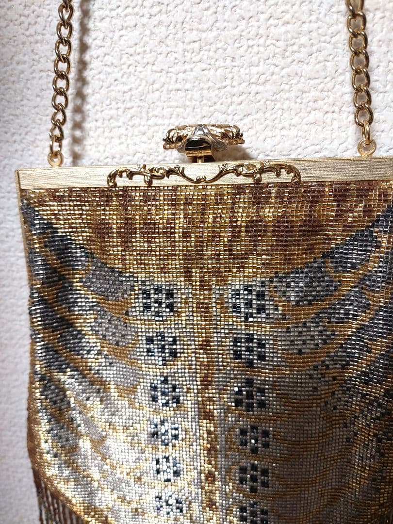 アンティーク　メタルビーズバッグ