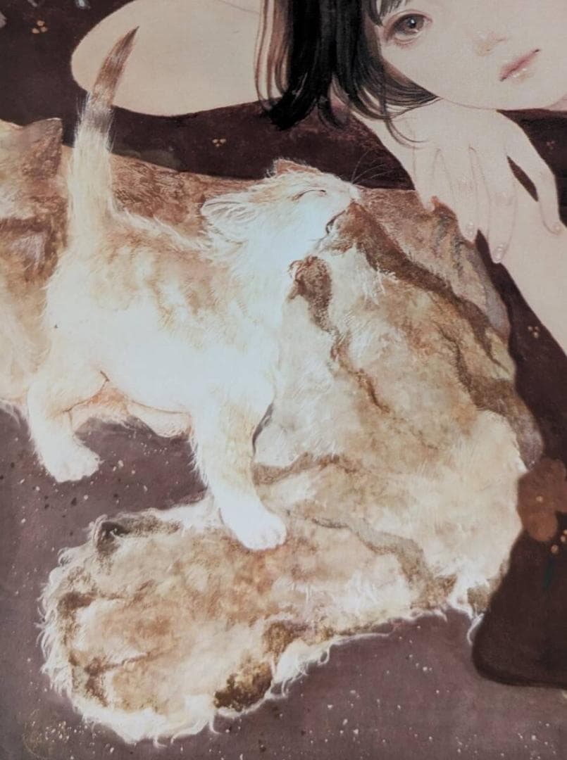 高久梓、「眈々と」、希少画集・額装画、日本製・新品額縁にて額装致します